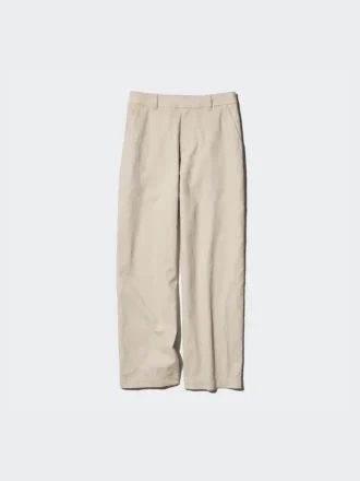 Tapered bukser i lin og bomull for kvinner | Tall