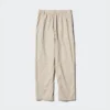 Tapered bukser i lin og bomull for kvinner | Tall