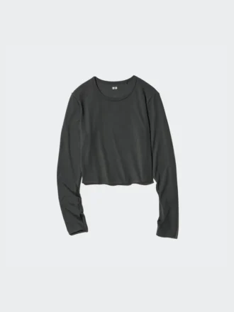 Ultra Stretch AIRism kort T-skjorte for kvinner | Langermede trøyer