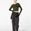 Ultra Stretch AIRism kort T-skjorte for kvinner | Langermede trøyer