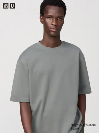 Unisex AIRism bomulls-T-skjorte i oversized-modell | Halv ermer