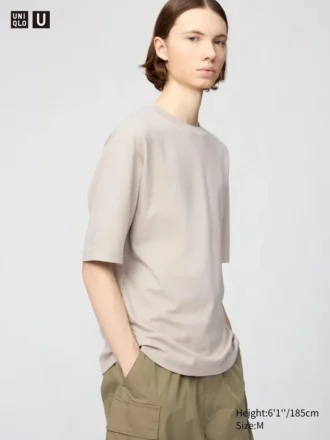 Unisex AIRism bomulls-T-skjorte i oversized-modell | Halv ermer