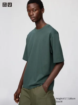 Unisex AIRism bomulls-T-skjorte i oversized-modell | Halv ermer