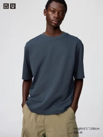 Unisex AIRism bomulls-T-skjorte i oversized-modell | Halv ermer