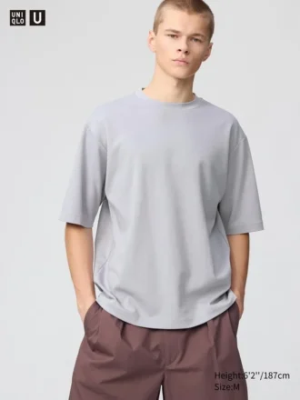 Unisex AIRism bomulls-T-skjorte i oversized-modell | Halv ermer