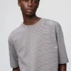Unisex AIRism bomulls-T-skjorte i oversized-modell med striper