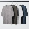 Unisex AIRism bomulls-T-skjorte i oversized-modell med striper