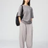 Unisex AIRism bomulls-T-skjorte i oversized-modell med striper