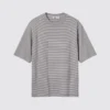 Unisex AIRism bomulls-T-skjorte i oversized-modell med striper