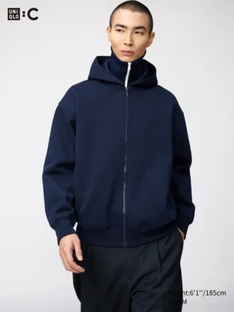 Unisex-hettegenser med stor glidelås og hette
