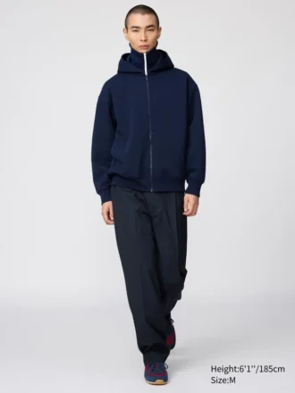 Unisex-hettegenser med stor glidelås og hette