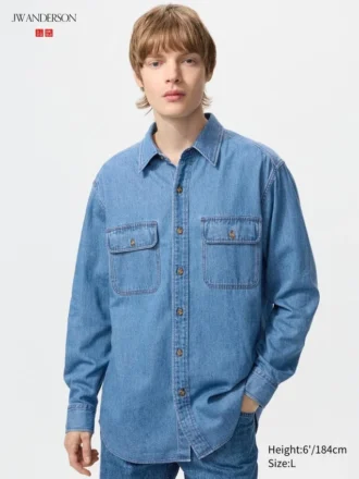Unisex-jeansskjorte