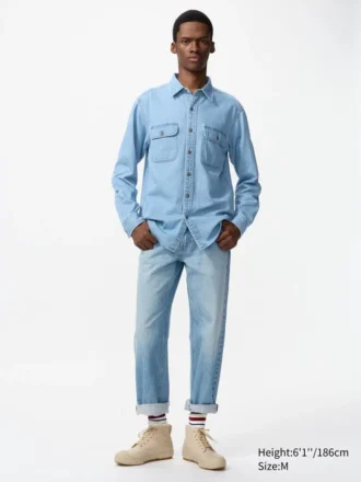 Unisex-jeansskjorte