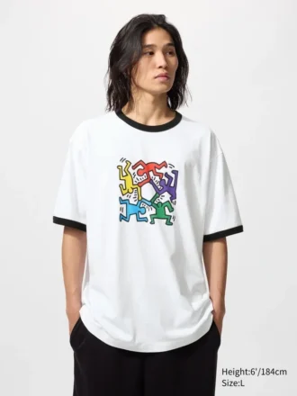 Unisex Ny Pop Art UT grafisk T-skjorte | Keith Haring