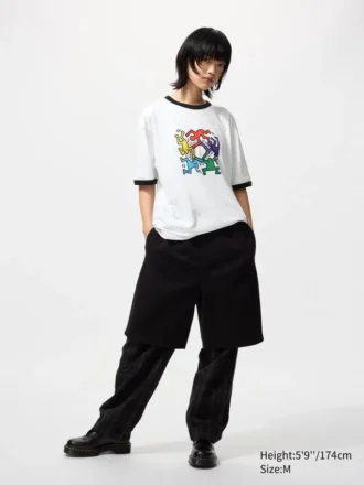 Unisex Ny Pop Art UT grafisk T-skjorte | Keith Haring