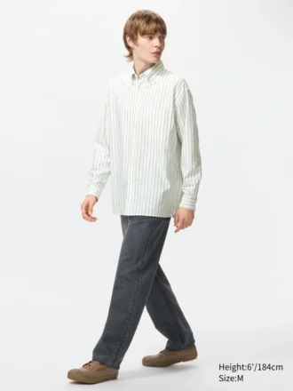 Unisex Oxford Oversized-skjorter | Stripet
