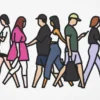 Unisex Peace for All-T-skjorte med trykk | Julian Opie