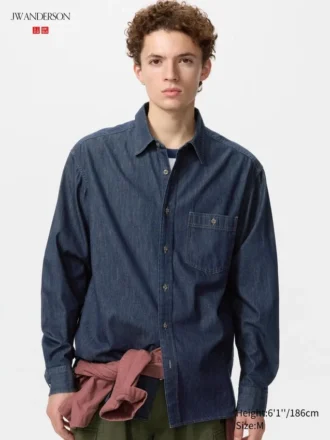 Unisex-skjorte i lett denim