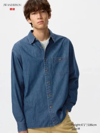 Unisex-skjorte i lett denim