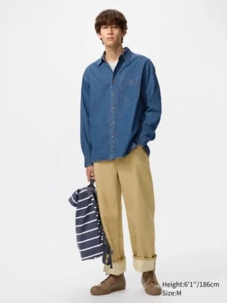 Unisex-skjorte i lett denim