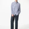 Unisex-skjorter i bredvevd stoff | Knappestolpe | Stripet