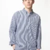 Unisex-skjorter i bredvevd stoff | Knappestolpe | Stripet