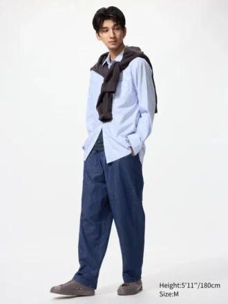 Unisex stretch-bukser med kort lengde | Denim
