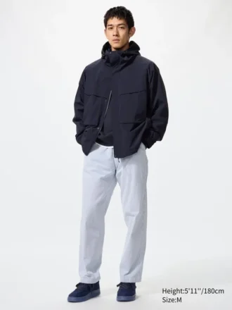Unisex stretch-bukser med kort lengde | Seersucker