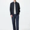 Unisex stretch-bukser med kort lengde | Seersucker