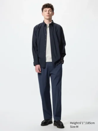 Unisex stretch-bukser med kort lengde | Seersucker
