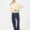 Unisex stretch-bukser med kort lengde | Seersucker