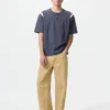 Unisex T-skjorte med henleyhals