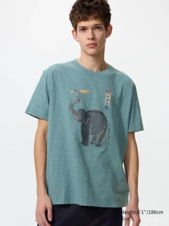 Unisex Ukiyo-E Animals UT grafisk T-skjorte