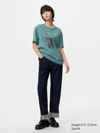 Unisex Ukiyo-E Animals UT grafisk T-skjorte