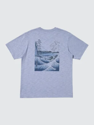 Unisex Ukiyo-E Blue UT grafisk T-skjorte
