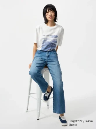 Unisex Ukiyo-E Blue UT grafisk T-skjorte