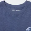 Unisex Ukiyo-E Blue UT grafisk T-skjorte