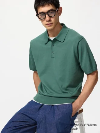Unisex vaskbar strikket pologensere | Kort erme