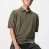 Unisex vaskbar strikket pologensere | Kort erme