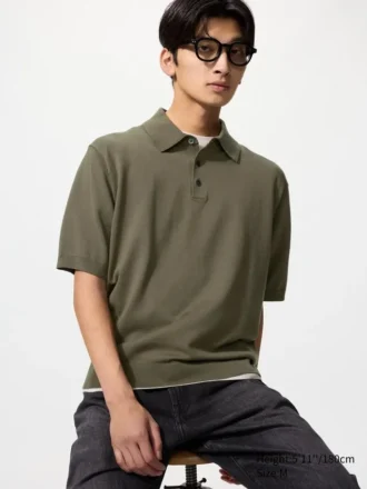 Unisex vaskbar strikket pologensere | Kort erme