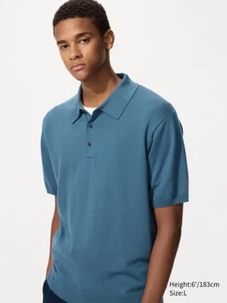 Unisex vaskbar strikket pologensere | Kort erme