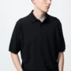 Unisex vaskbar strikket pologensere | Kort erme