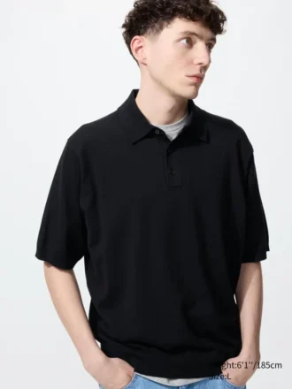 Unisex vaskbar strikket pologensere | Kort erme