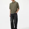 Unisex vaskbar strikket pologensere | Kort erme