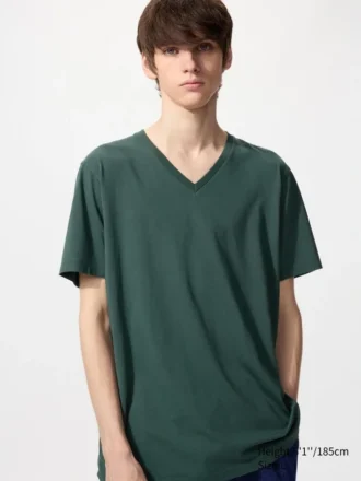 V-hals-T-skjorte i Supima Cotton for menn