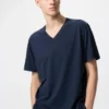 V-hals-T-skjorte i Supima Cotton for menn