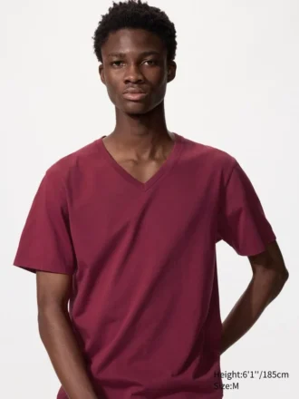 V-hals-T-skjorte i Supima Cotton for menn