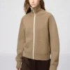 Vaskbar Milano-ribbet cardigan med hel glidelås for damer
