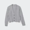 Vaskbar ribbestrikket cardigan for kvinner