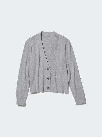 Vaskbar ribbestrikket cardigan for kvinner